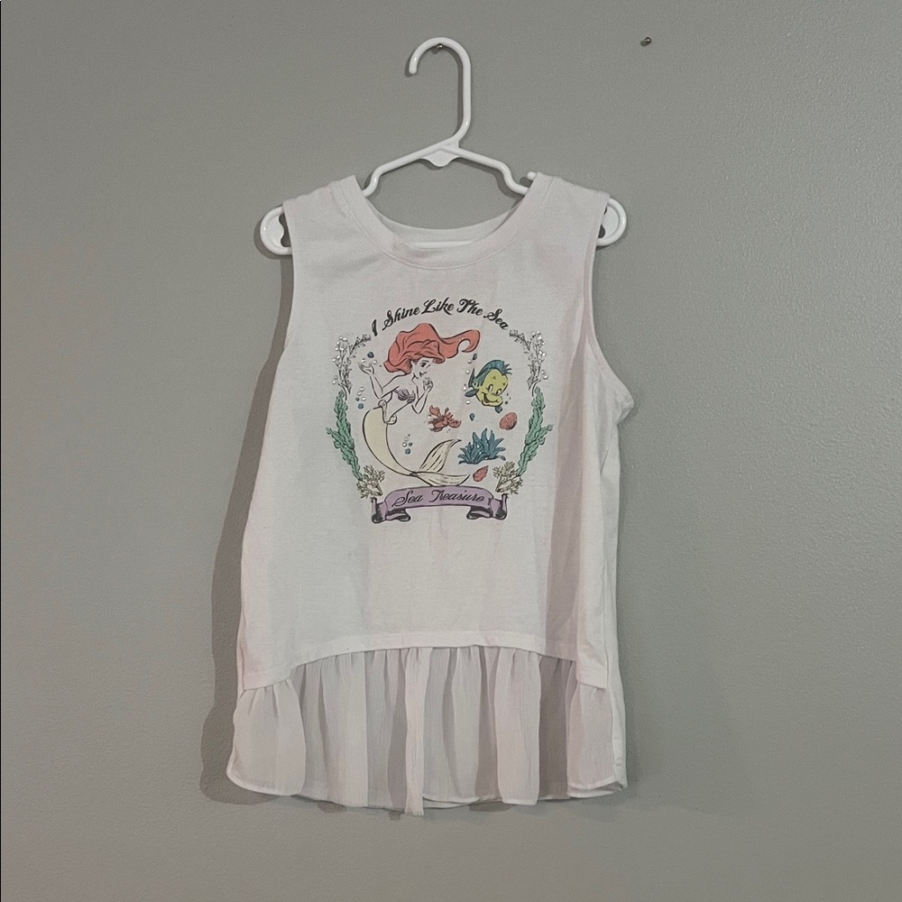 Disney Ariel and Flounder Kids Tank Top - White